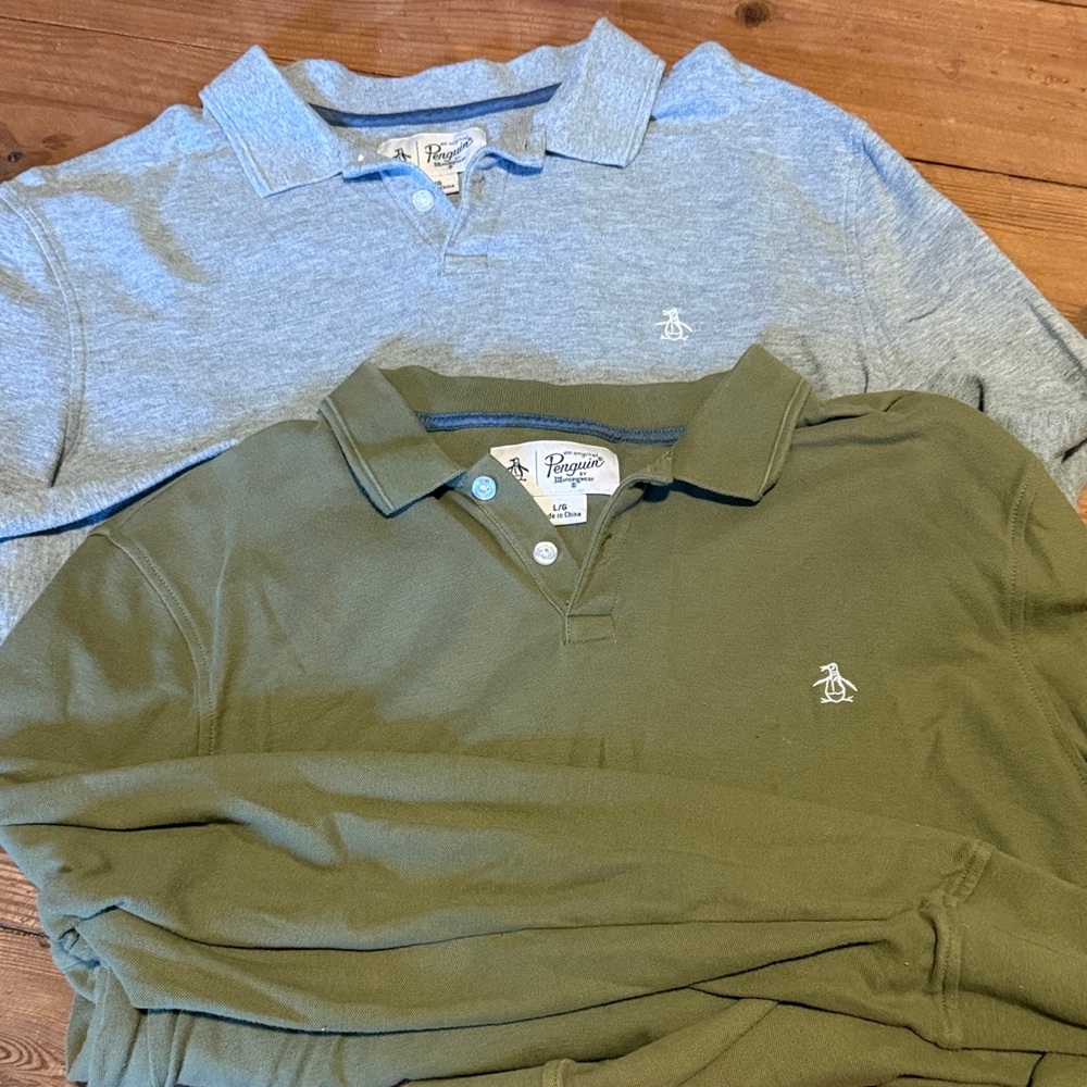 Original Penguin Men's Polo Pack - Olive Green & Heather Gray